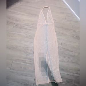 nude mesh Diamond dress